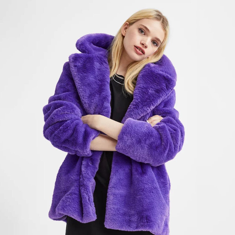 Purple Teddy Jacket By H&M