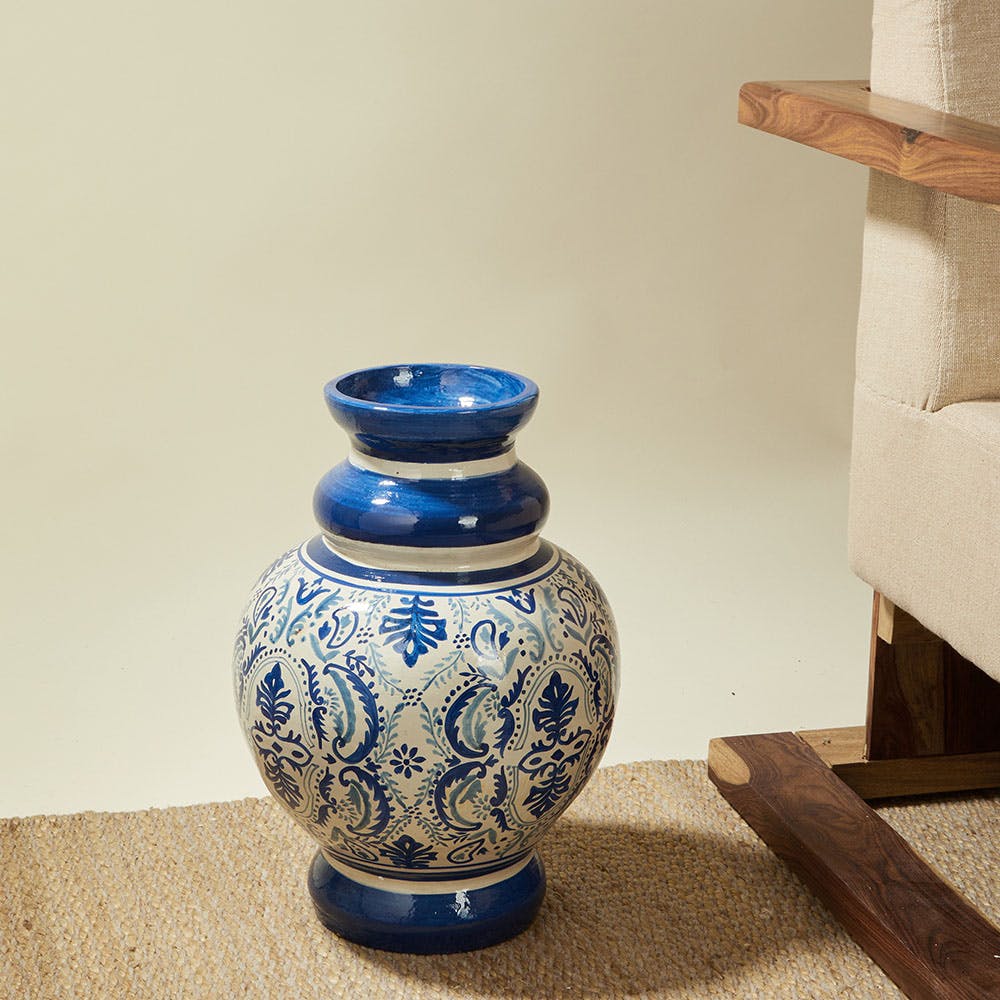 Blue Advika Floor Vase - Small