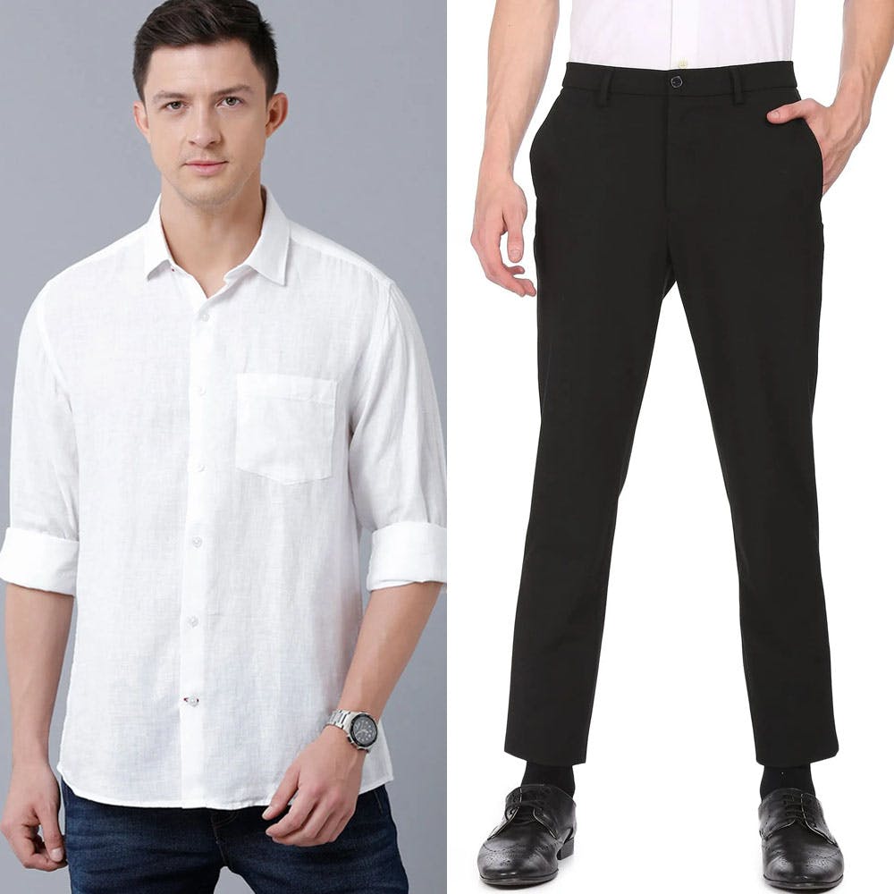 White shirt & light jeans combined with black watch & matching belt& shoes  | Light jeans, Forever fashion, White shirt