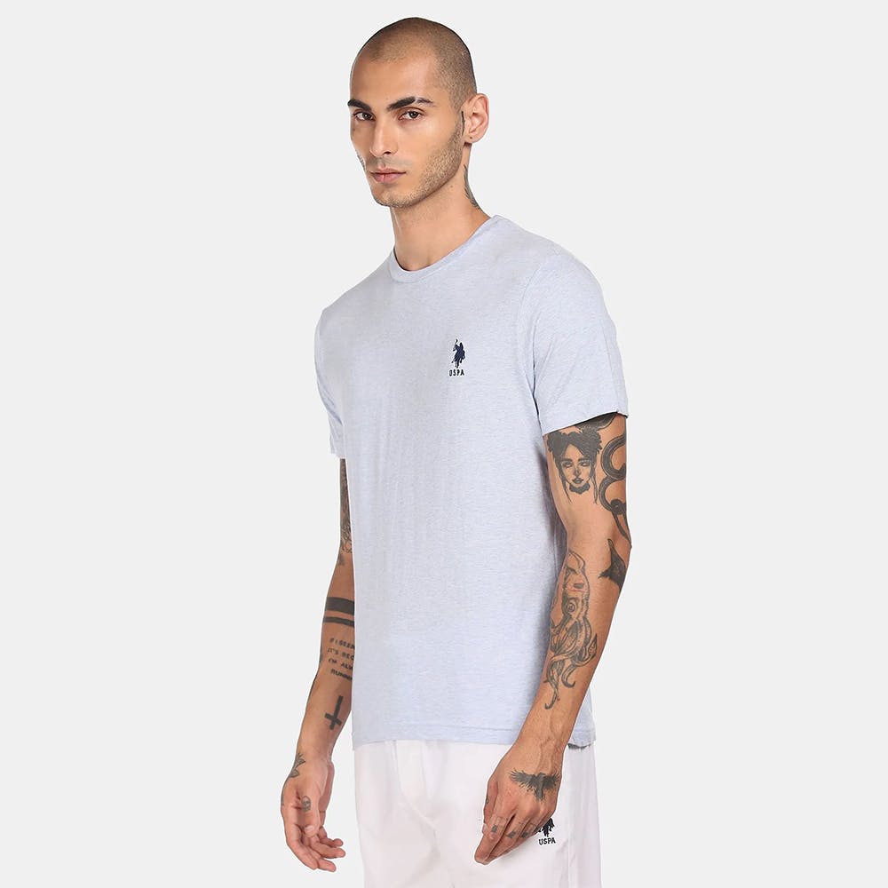 Men Blue I633 Comfort Fit Solid Cotton T-shirt