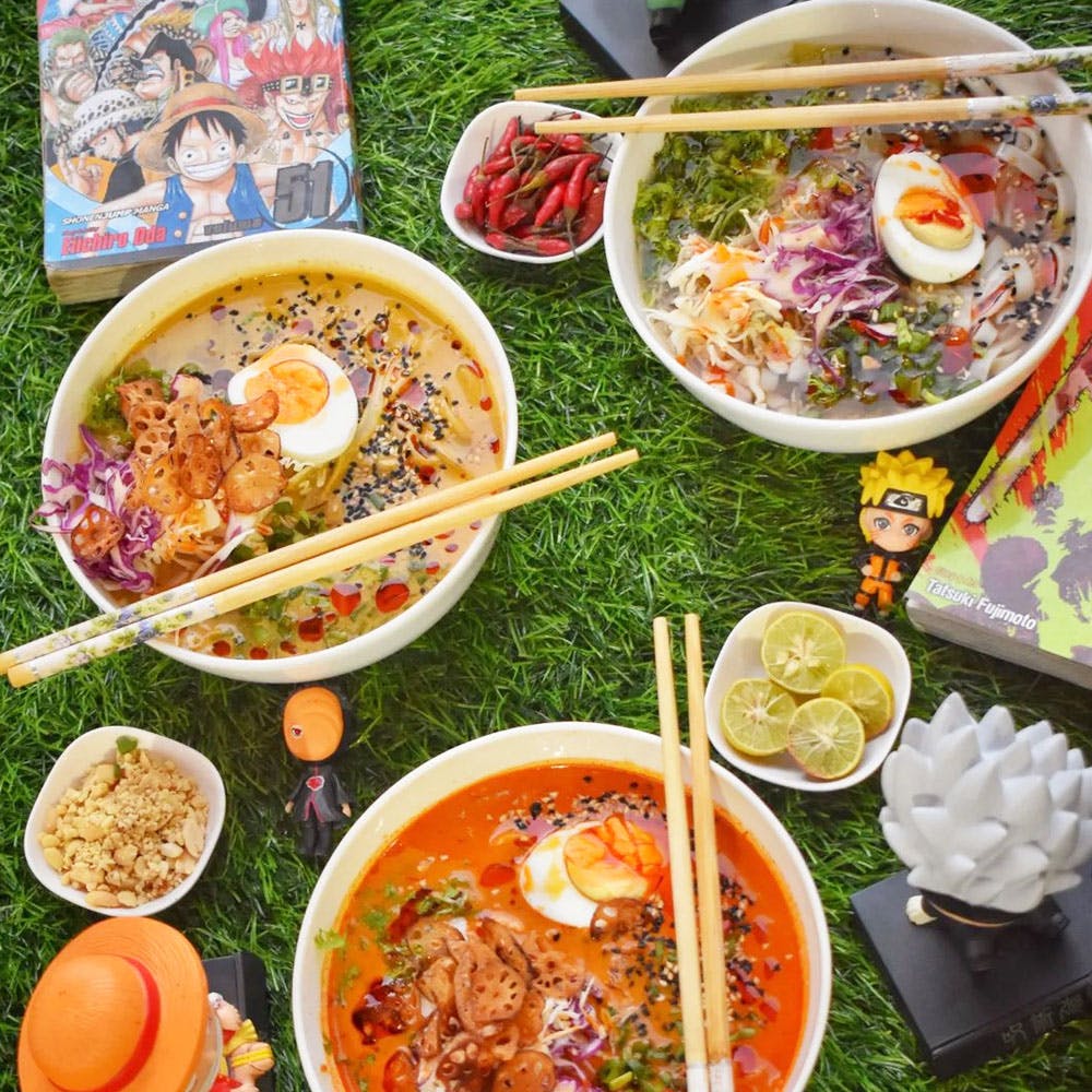 Anime ramen, noodle, bowl, anime food, cat, Anime, HD wallpaper | Peakpx