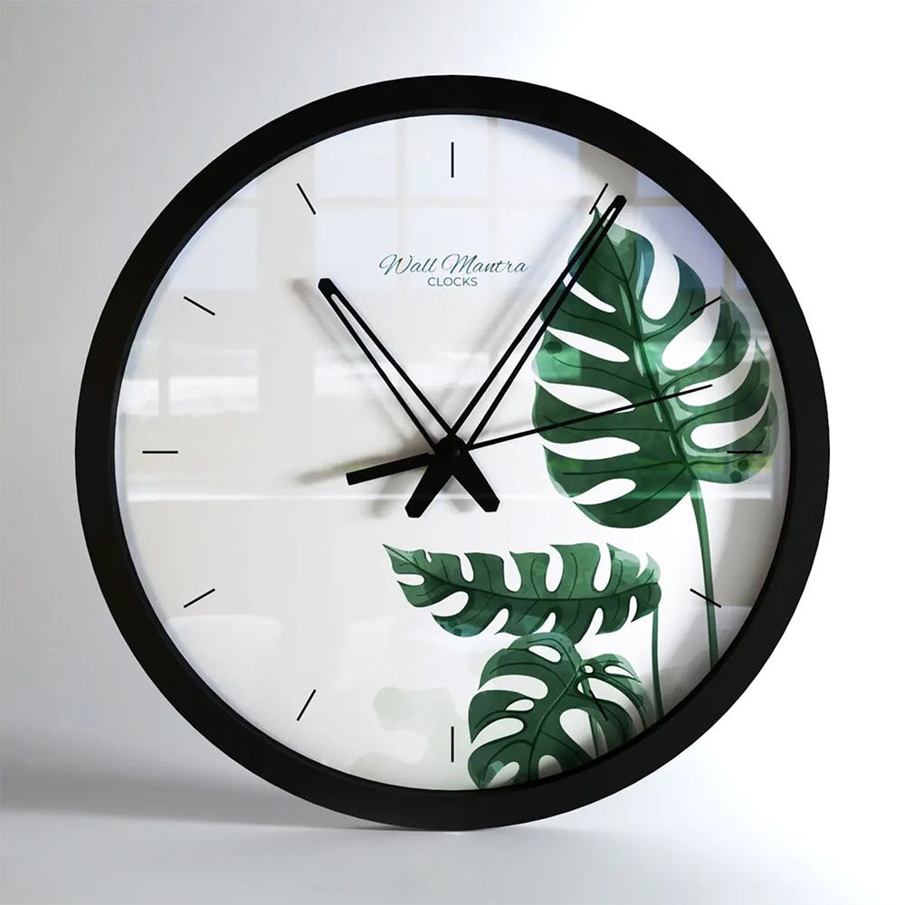 Green Palm Leaf Designer Wall Clock