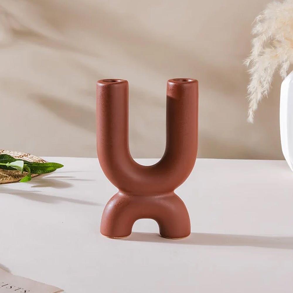 Ultra Mod Ceramic Candle Holder 2 Arm