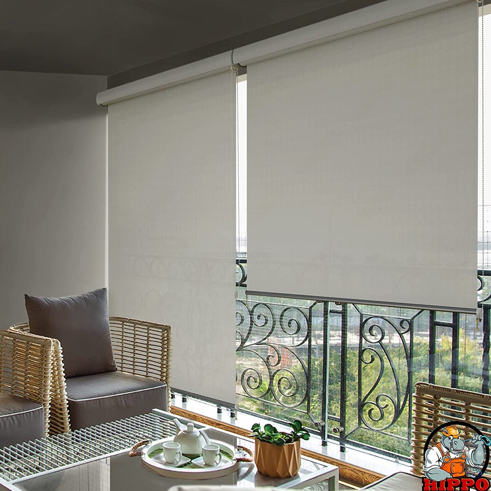 HIPPO UV Protection & Light Filtering Roller Blinds for Outdoor Balcony Patio