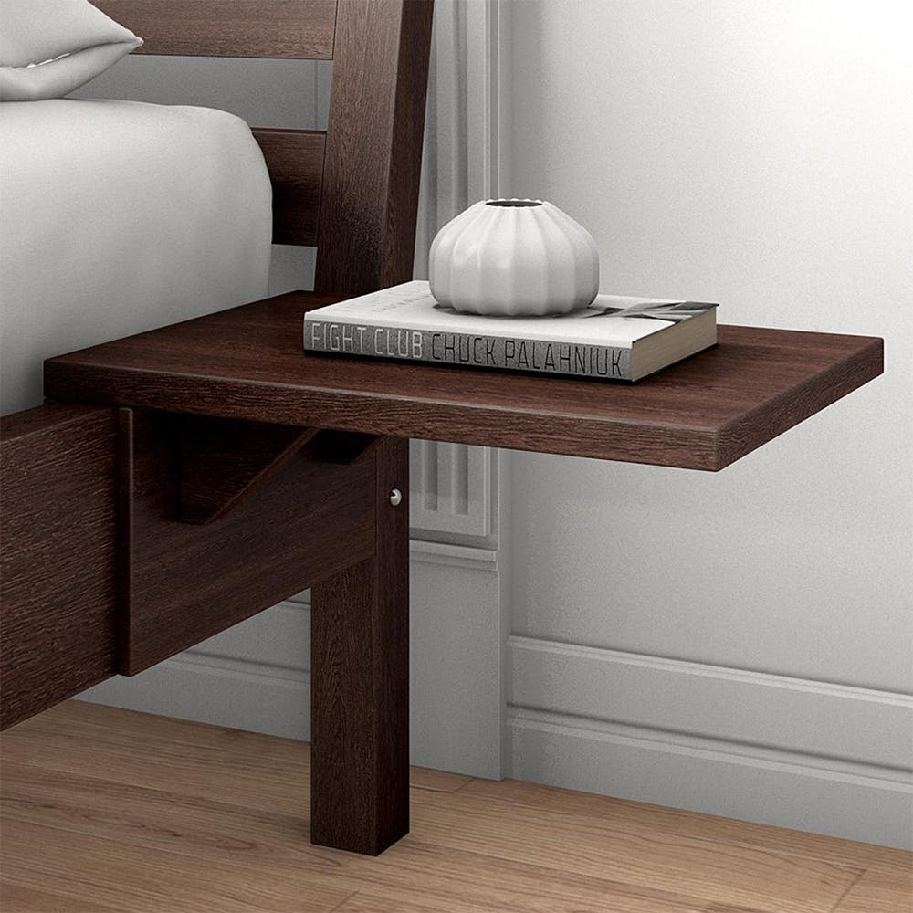 Solid Wood Floating Bed Side Table