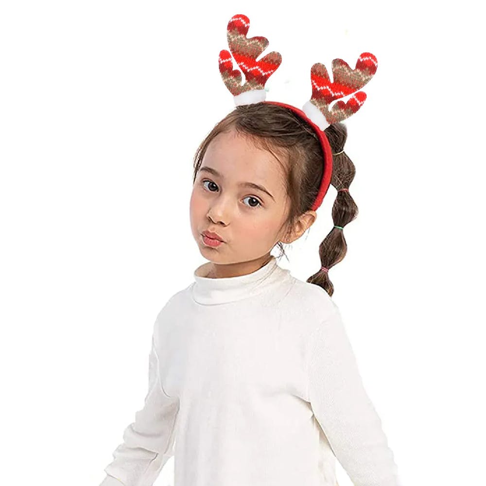 Red & Brown Reindeer Headband