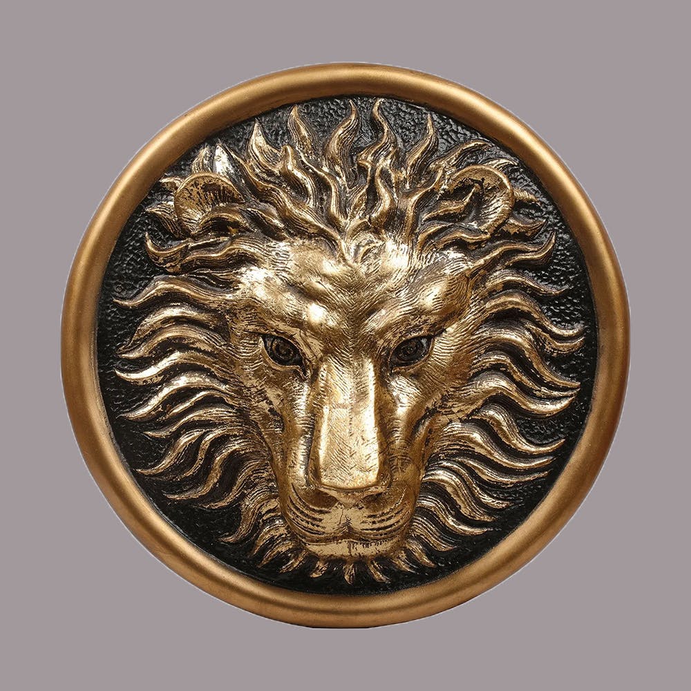 Lion Head Wall Art Showpieces - Black & Gold