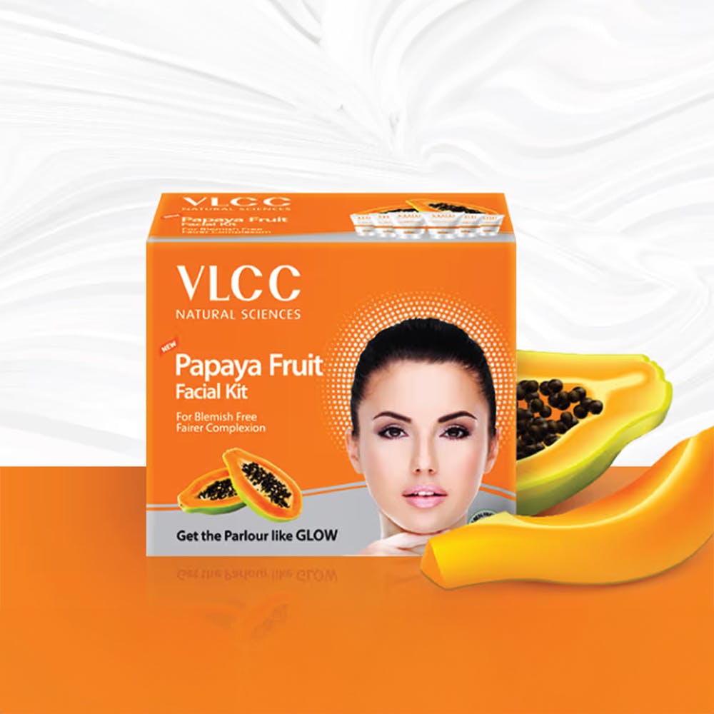 VLCC Papaya Fruit Facial kit for Blemish Free & Fairer Complexion