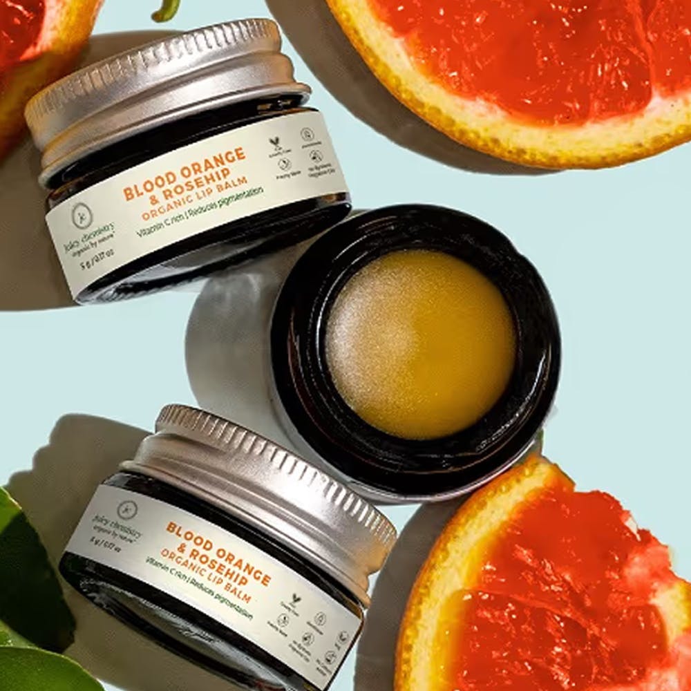 Juicy Chemistry Blood Orange & Rosehip Organic Lip Balm - For Pigmented Lips