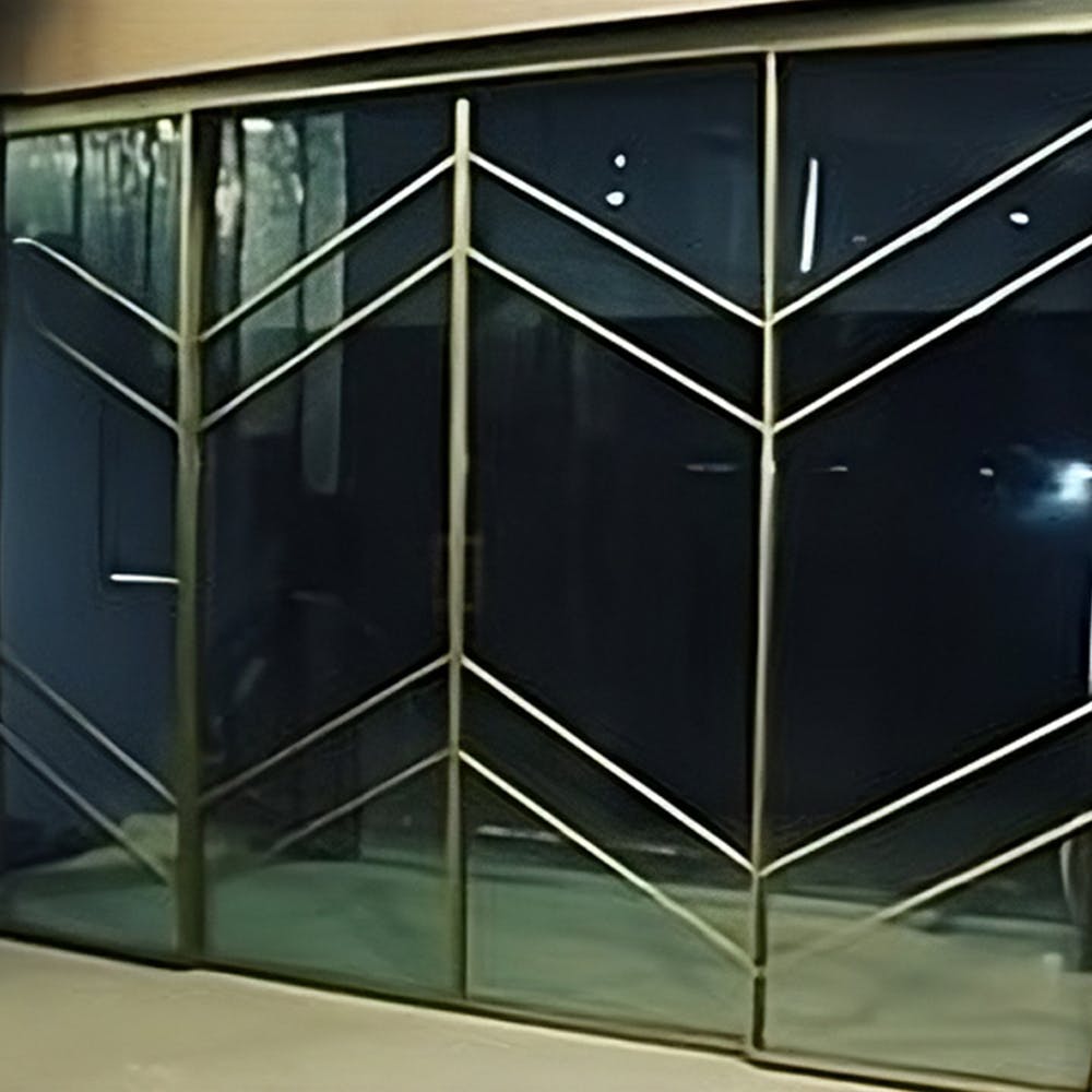 Glass & Aluminum Frame Partition Sliding Door