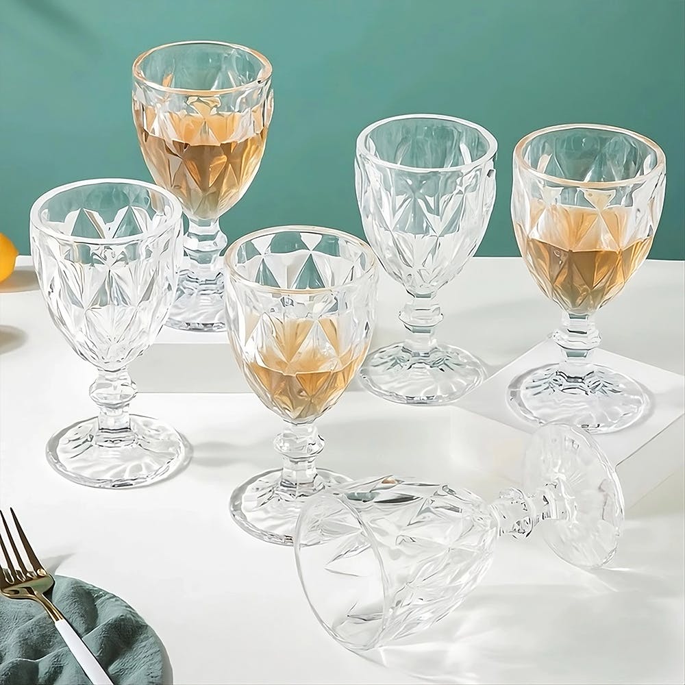 Textured Drinkware Glass Transparent - Set Of 6