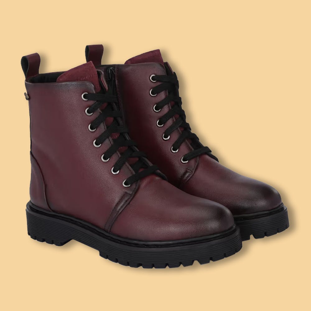 Womens Cherry Solid Derby Ankle Boots