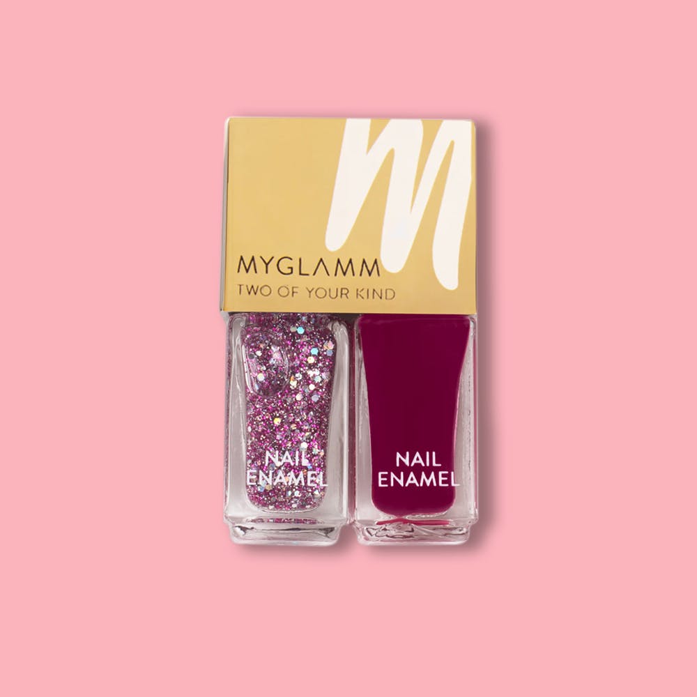 MyGlamm Two Of Your Kind Nail Enamel Duo Glitter Collection - Party Parade