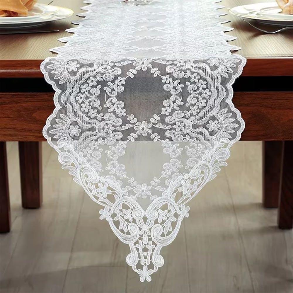White Lace Wedding Table Runner