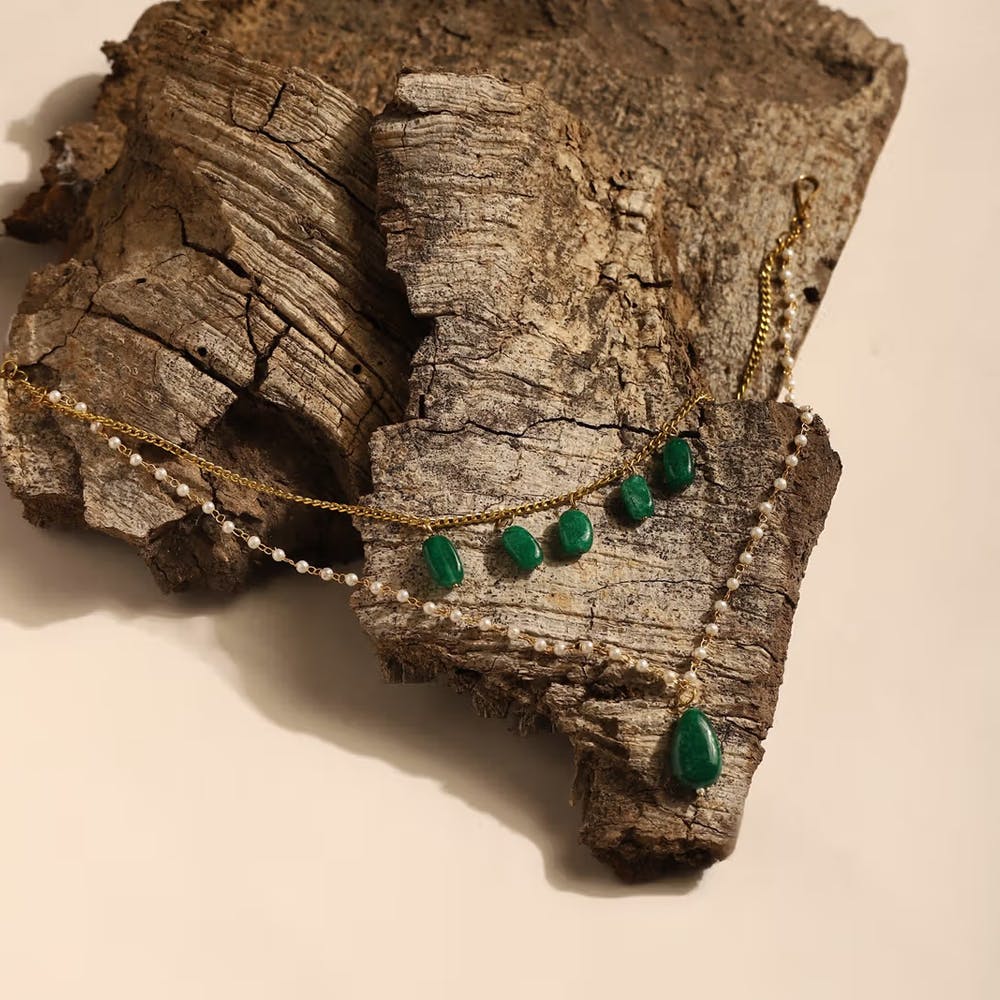 Green Gold Plated Handcrafted Necklace