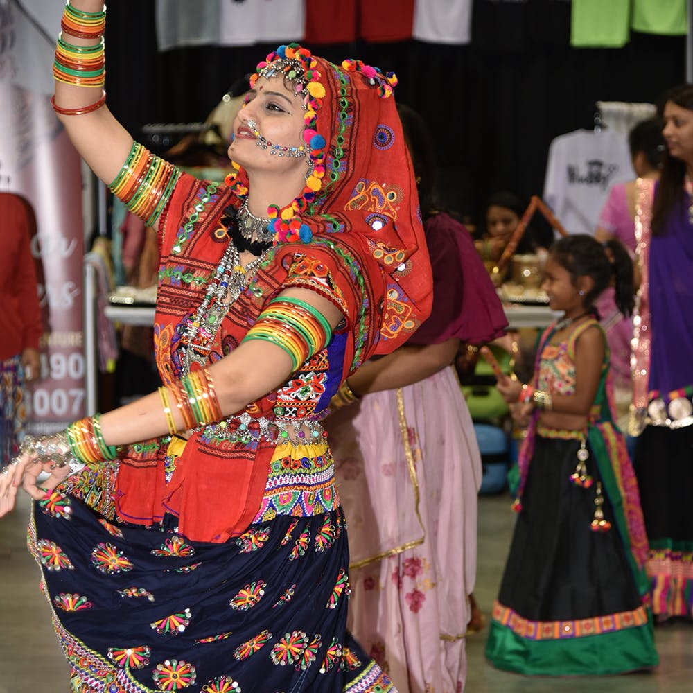Girls Rajasthani Ghoomar Folk Dance Multi Green Costume (Lehenga,Top,D –  The Dance Bible