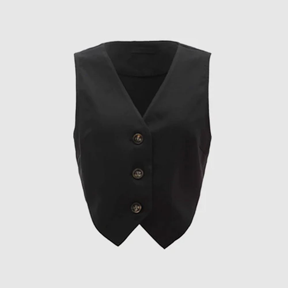 Tailored Vest Coat In Black