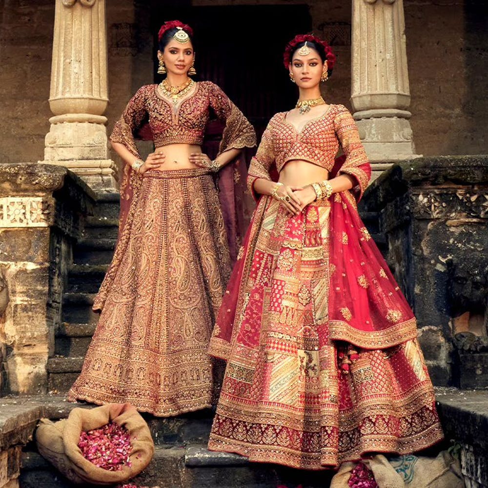 Eye-Catching Multi-Colour Designer Bridal Lehenga Choli With Tapeta Silk  Material – Kaleendi