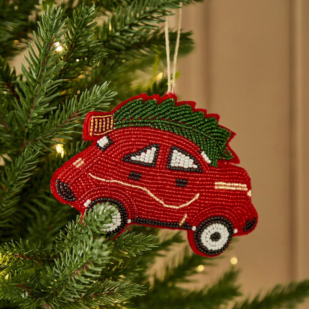 Carols Beaded Taxi Tree Ornament