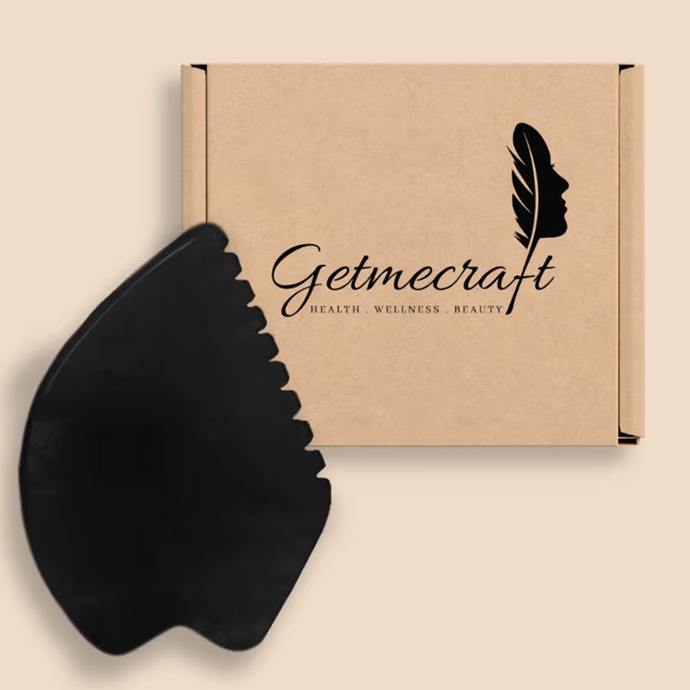 Getmecraft Black Obsidian Leaf Shape Gua Sha