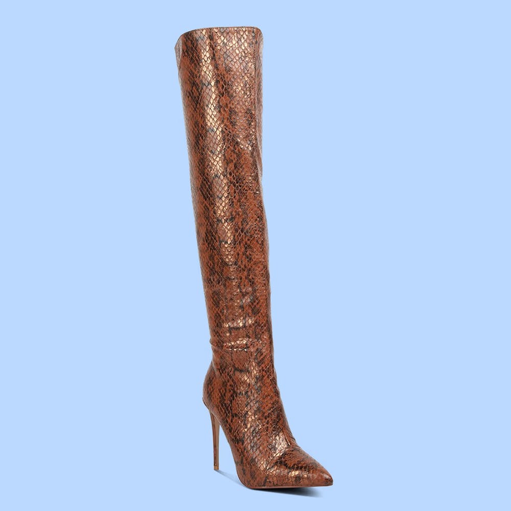 Animal Print Brown Casual Boots
