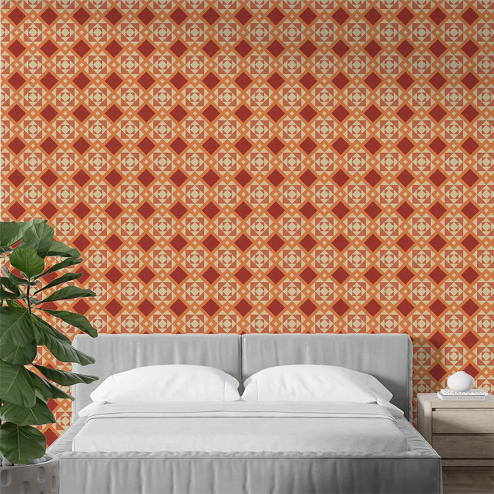 Geometric Red and Orange Color Wallpaper