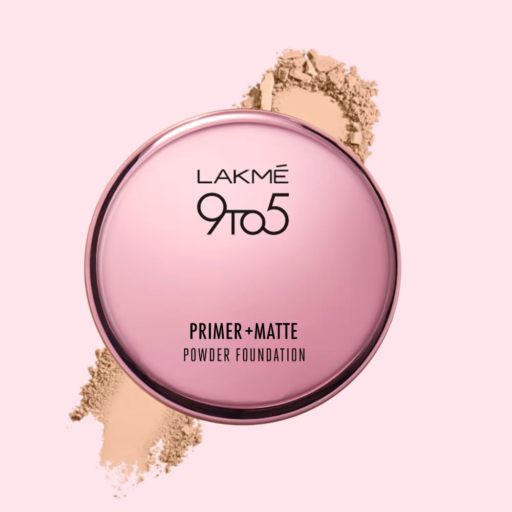 Lakme 9 to 5 Primer + Matte Powder Foundation Compact - Rose Silk
