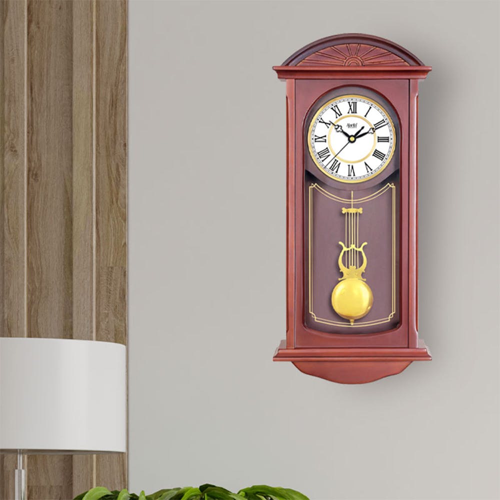 Grandfather Series Rhythmic Pendulum Clock – GF – 187 Maple Wood