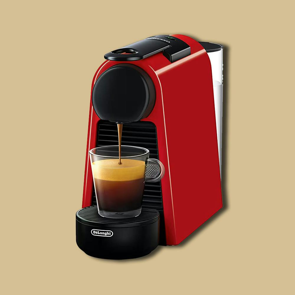 Essenza Mini Espresso Machine by DeLonghi Red