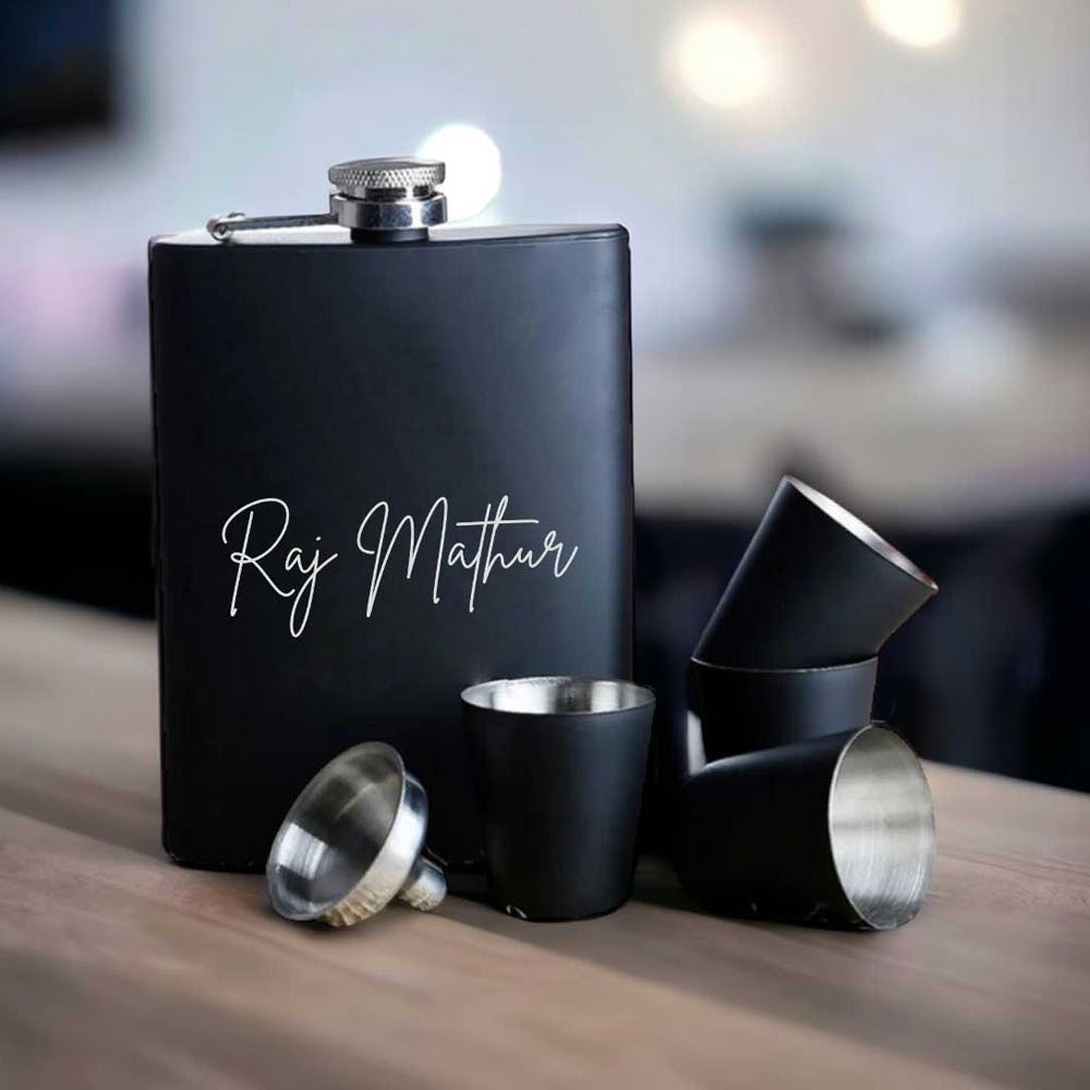 Personalized Engraved Stainless Steel Hip Flask