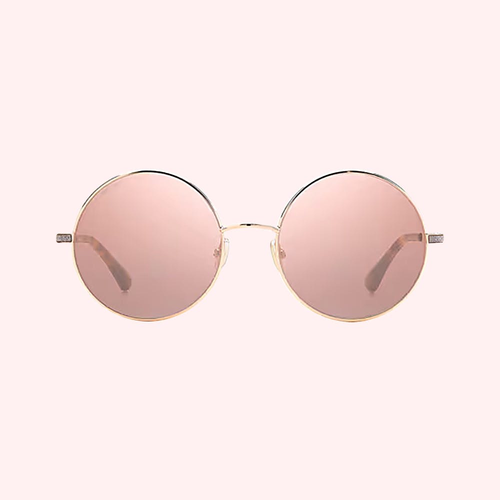 Pink Flash Silver Nylon UV Protection Full Rim Round Frames Sunglasses