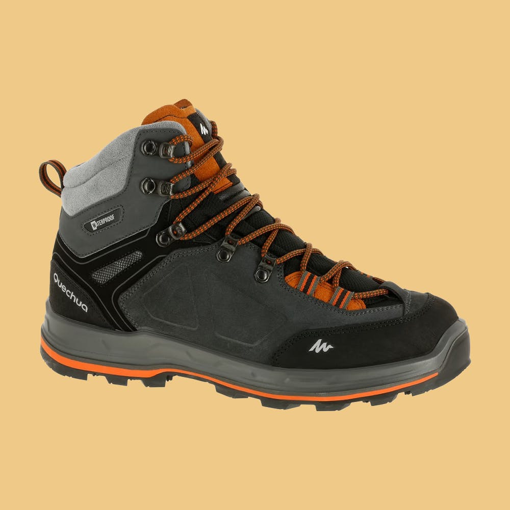 Men Waterproof Trekking Boots 100 Grey