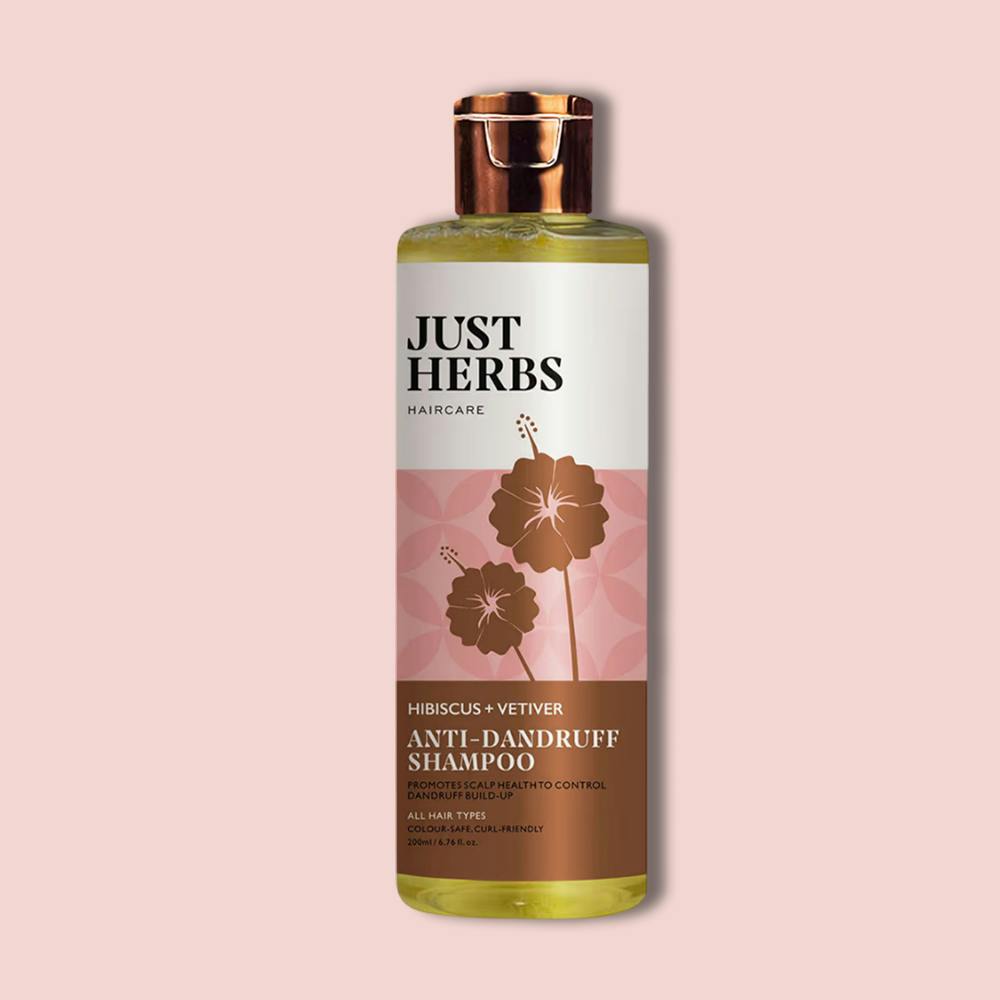 Just Herbs Ayurvedic Hibiscus+Vetiver Anti-Dandruff Shampoo - Paraben Free