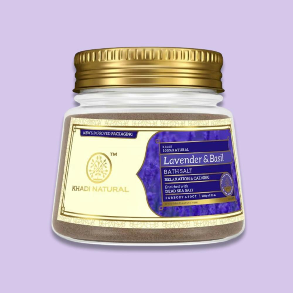 Khadi Natural Lavender Basil Bath Salt Removes Dirt & Impurities