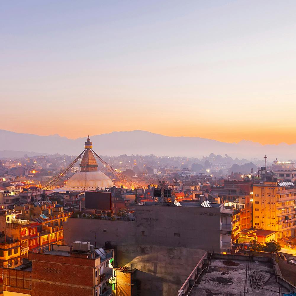 Sky,Mountain,Building,Afterglow,Sunlight,Dusk,Landscape,Sunset,Roof,City