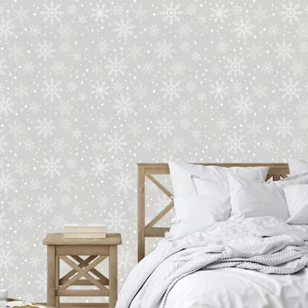 Snowflakes Gray Background Winter Wallpaper