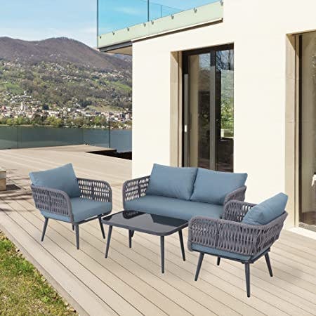 QUBOX 4 Seater Outdoor Patio Furniture Set