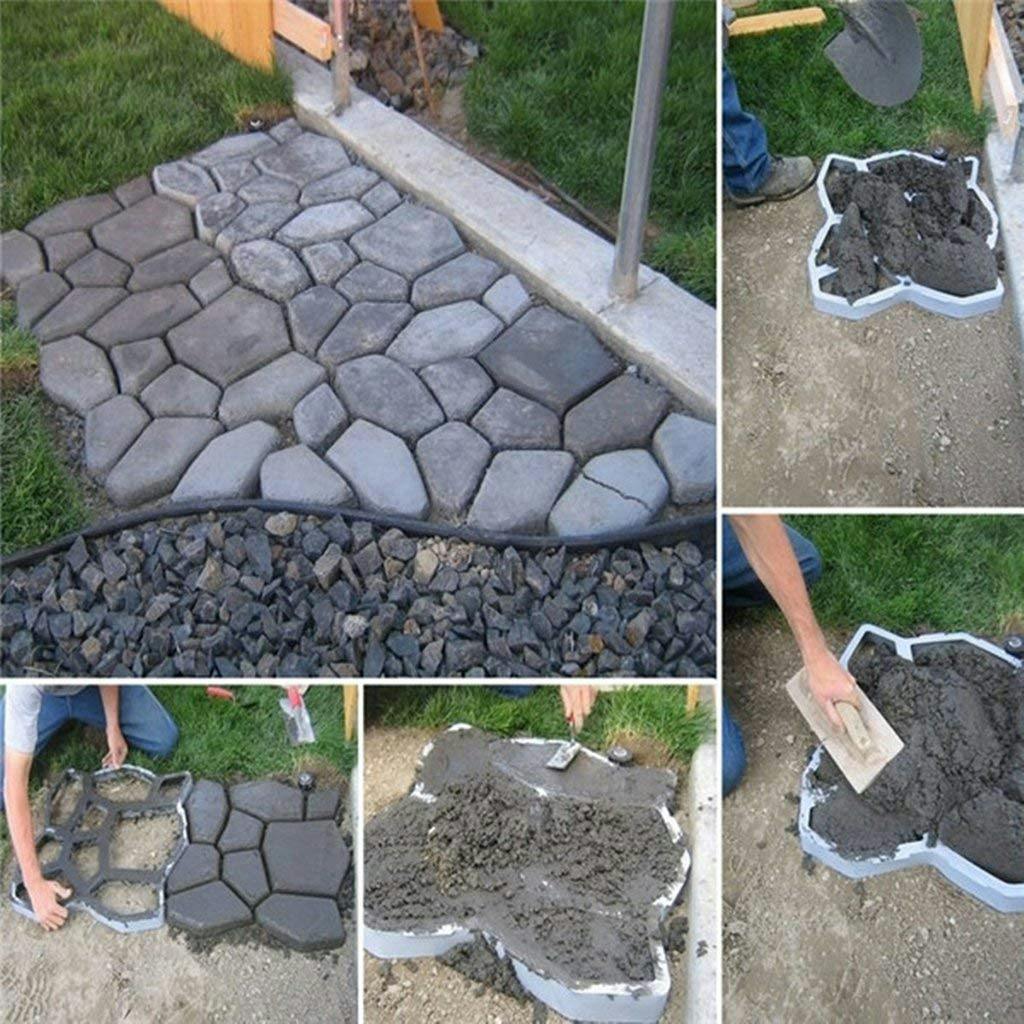 Ad Fresh Walk Maker Reusable Concrete Pathmate Stone Mold Stepping Stone Paver Lawn Patio Yard Garden DIY Path Maker Paving Moulds