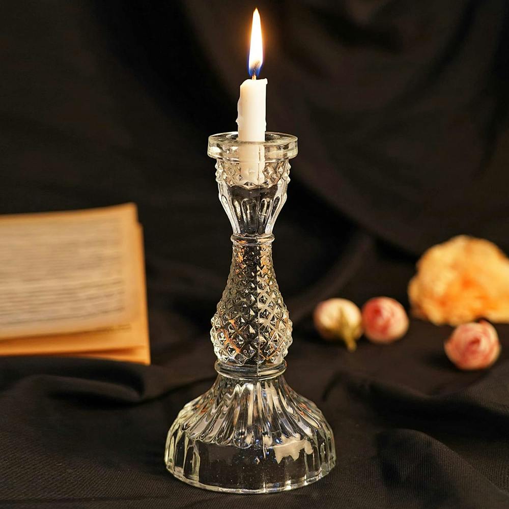 Clovefry Antique Glass Candle Stand for Home Decor