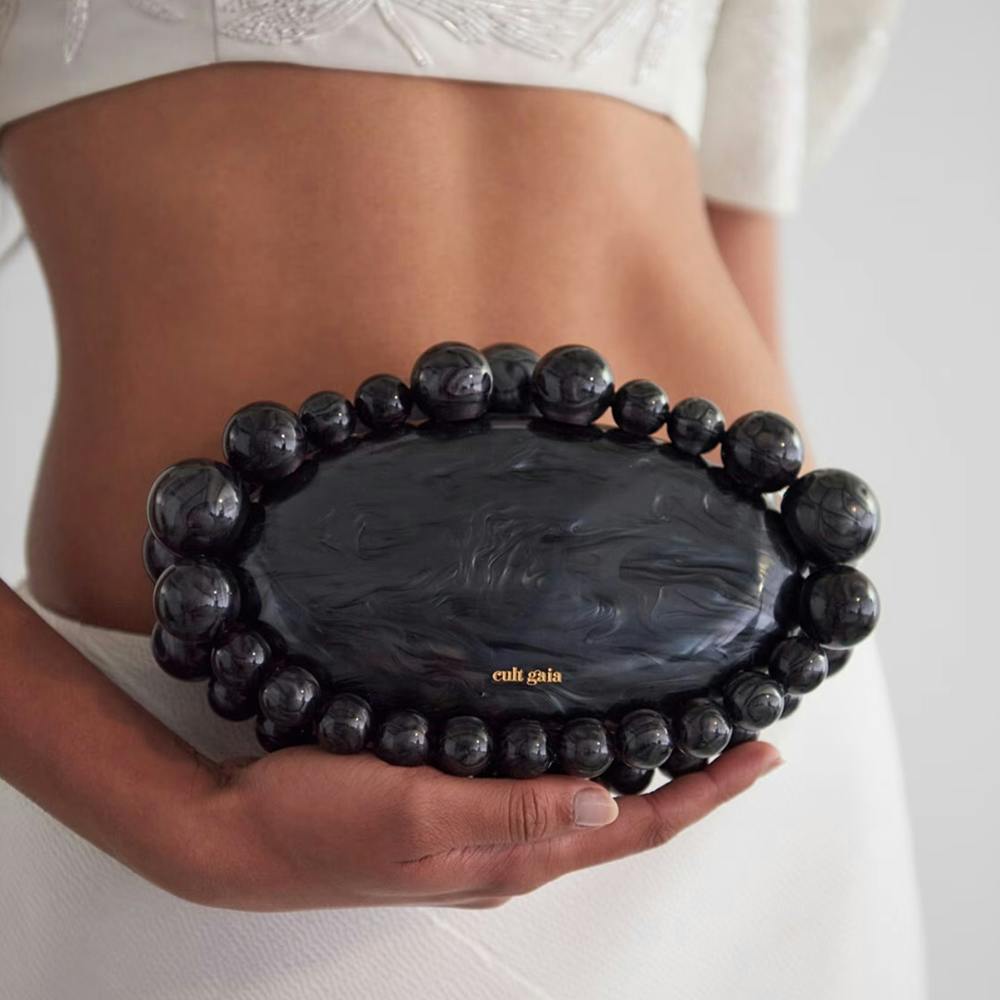 CULT GAIA Jaya Marble Oval Clutch