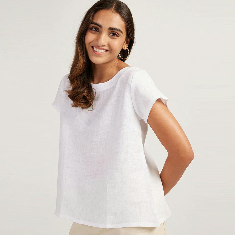 The Linen Boat Neck Top