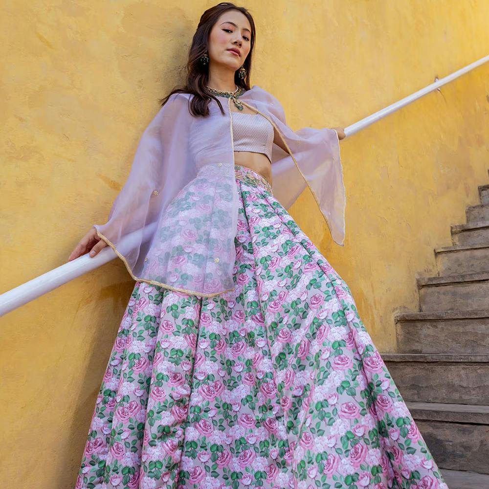 Mocha Lavender Lehenga