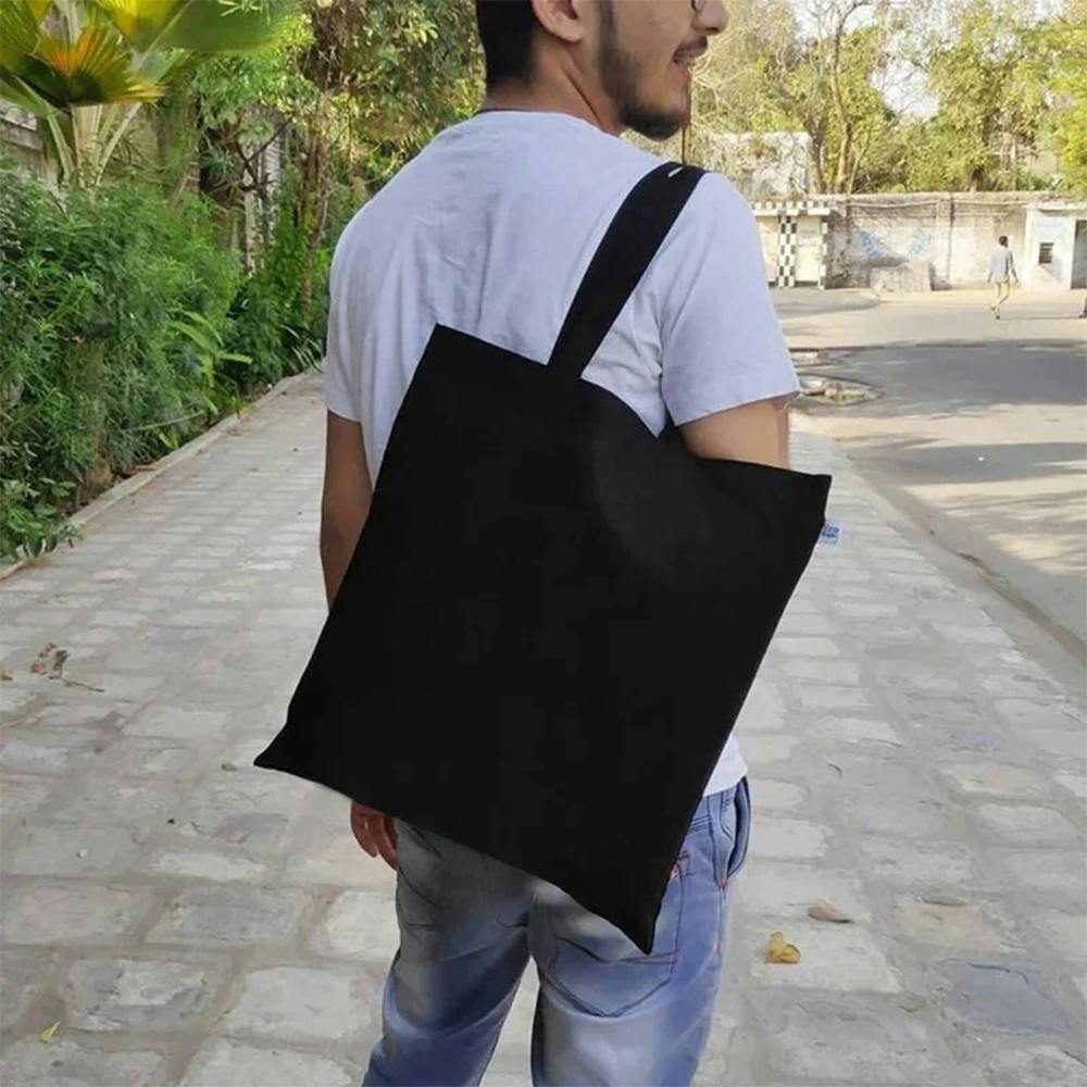 Plain Tote Bag Black Pack of 4