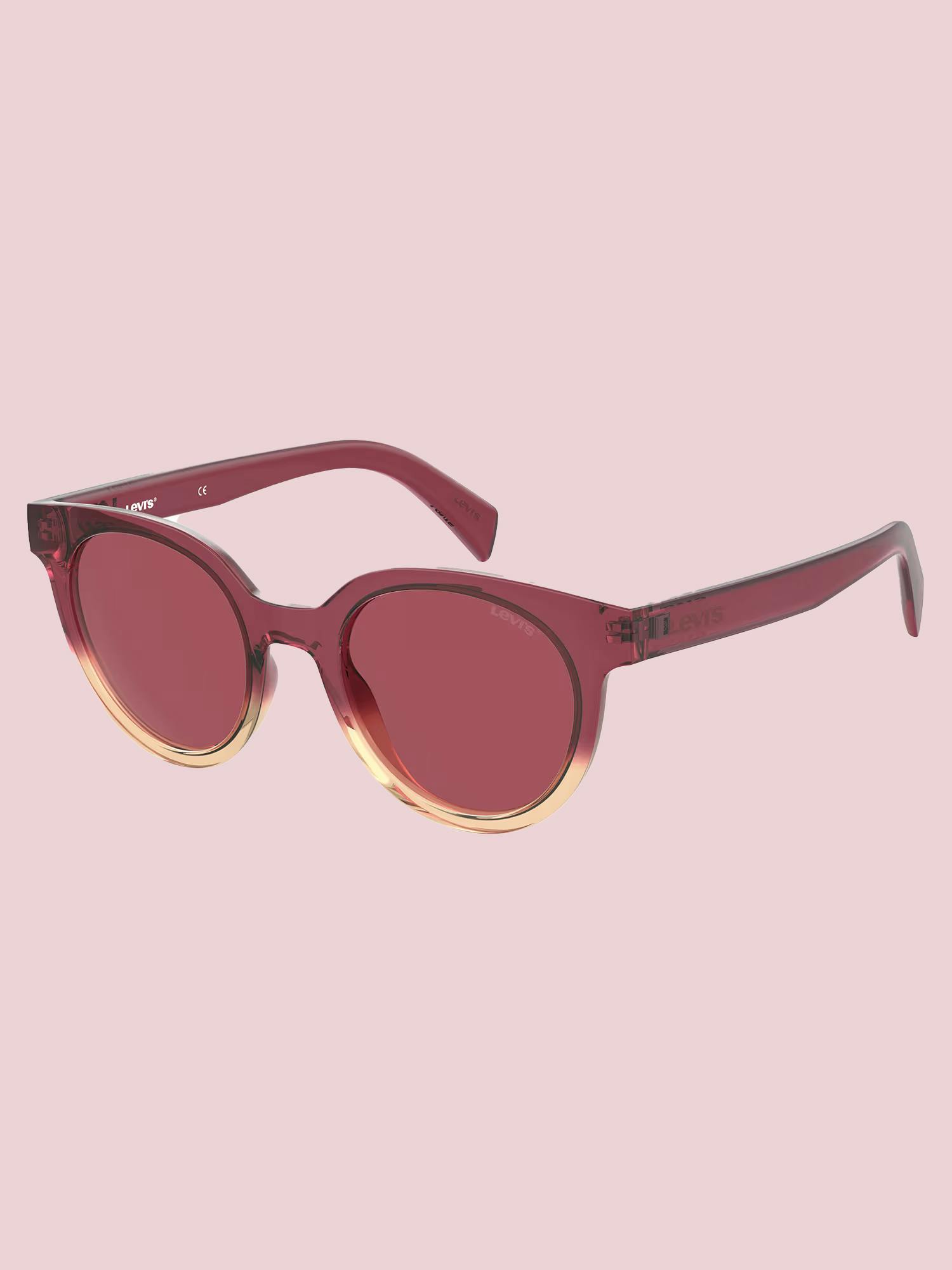 Levi's Burgundy Nylon UV Protection Full Rim Round Frames Sunglasses (50)