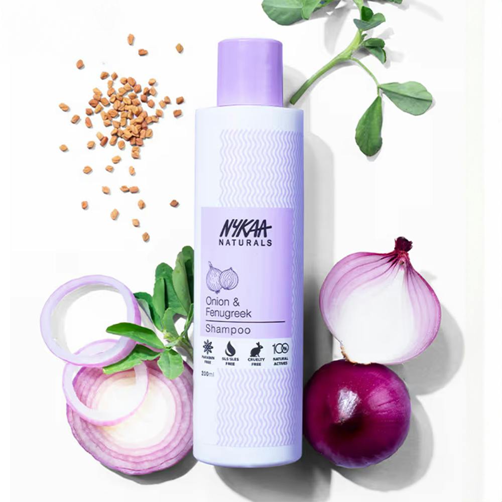 Nykaa Naturals Onion & Fenugreek Hair Growth Paraben and Sulphate Free Shampoo