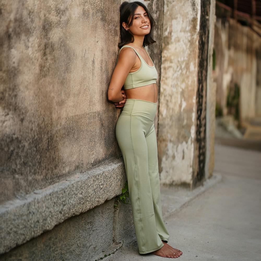 Flo Flared Yoga Pants Tea Green