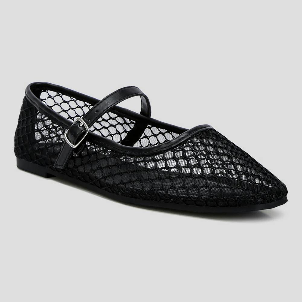 London Rag Mesh Mary Jane Flats