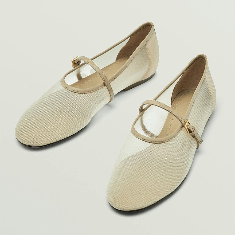 Massimo Dutti Mesh Ballet Flats