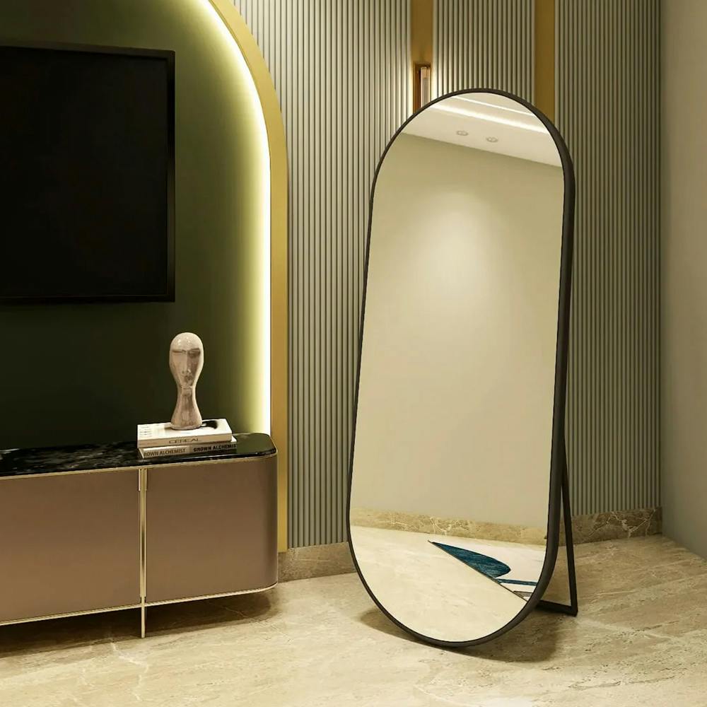 Glazonoid Capsule Standing Mirror with SS Frame