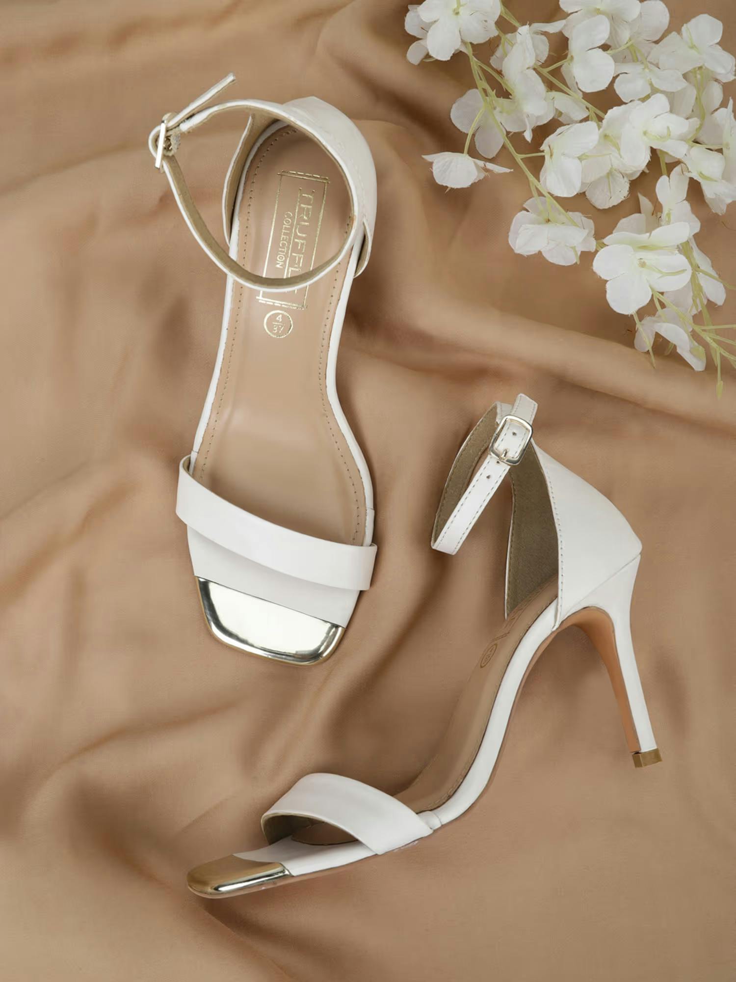 White Solid Heels